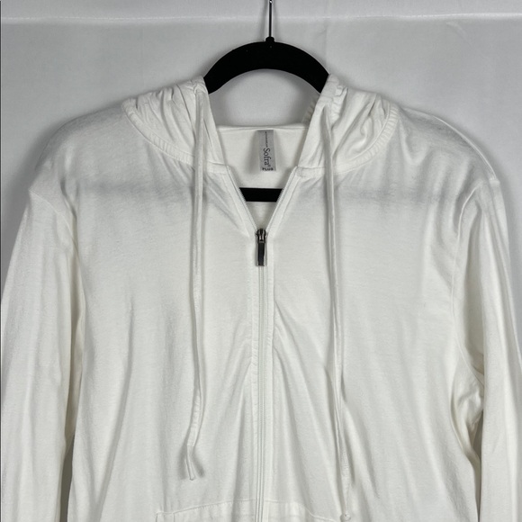 Sofra Women's White Zip-Up Hoodie - Picture 2 of 12
